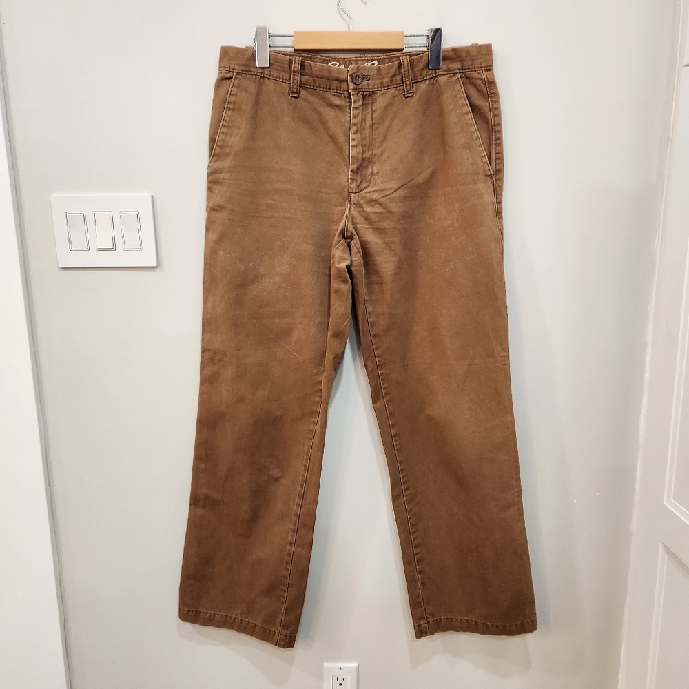 Vintage Eddie Bauer Chino Pants Mens 34x32 Tan Classic Fit Legend Wash Outdoor